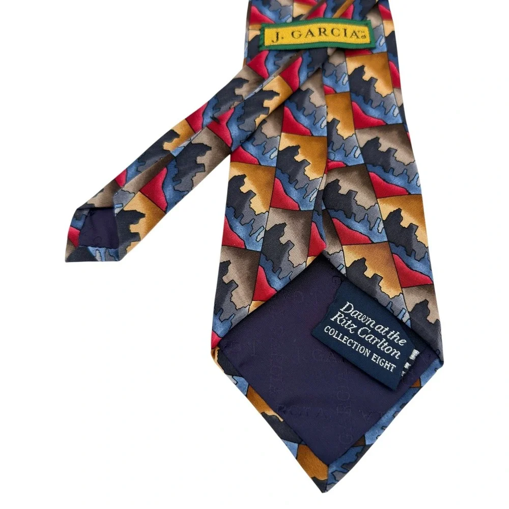 J. Garcia Dawn at‎ the Ritz Carlton Collection Eight Silk Tie Red Blue Gold USA